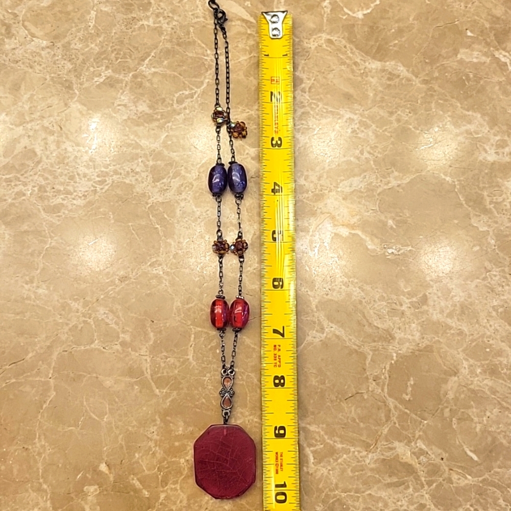 BOHEMIAN Pendant Necklace w/ Whimsical Beads,  9" - Picture 9 of 15